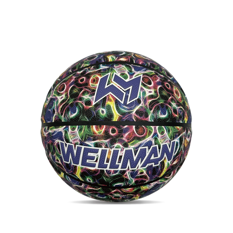Panloob/panlabas na hygroscopicity pu makulay na naka -print na sports basketball ball