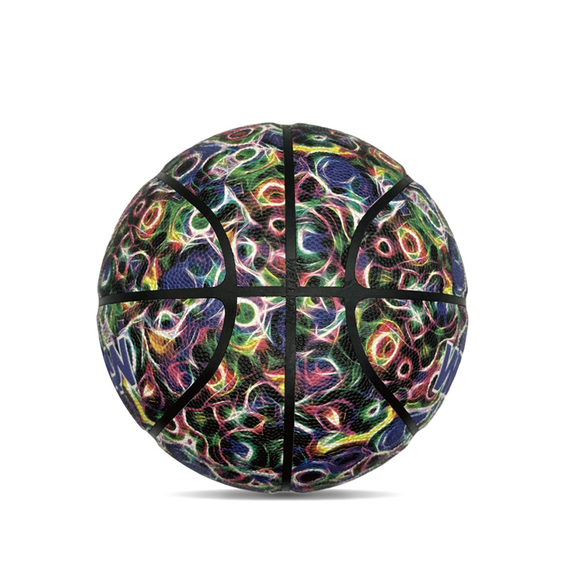 Panloob/panlabas na hygroscopicity pu makulay na naka -print na sports basketball ball