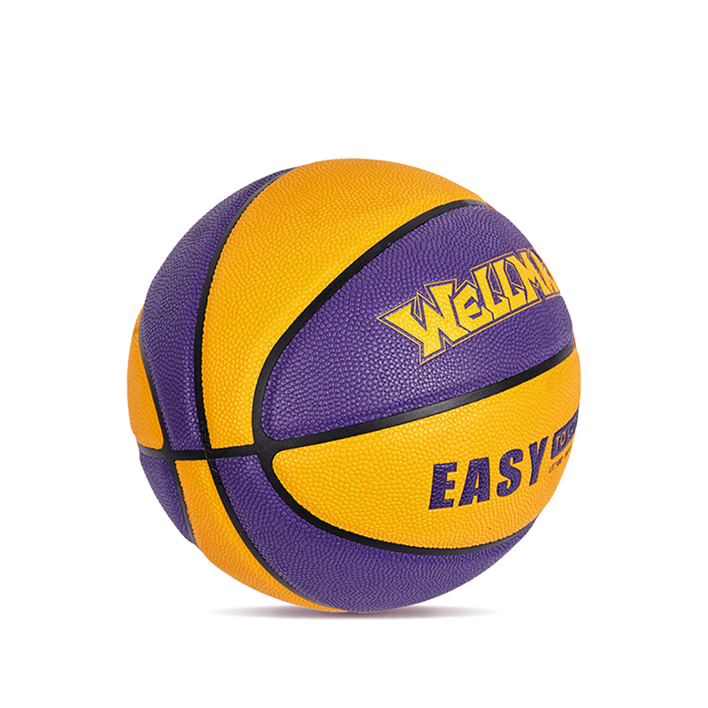 Pasadyang logo na naka-block na kahalumigmigan-sumisipsip pu leather soft basketball ball para sa tinedyer na may sapat na gulang